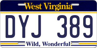 WV license plate DYJ389