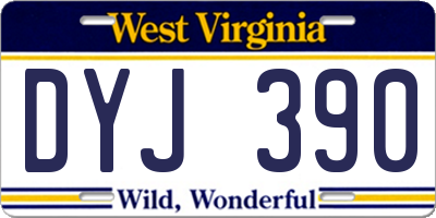 WV license plate DYJ390