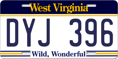 WV license plate DYJ396
