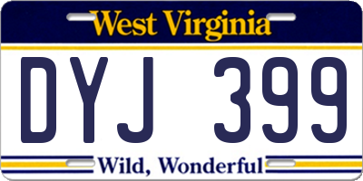 WV license plate DYJ399
