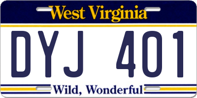 WV license plate DYJ401