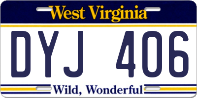 WV license plate DYJ406