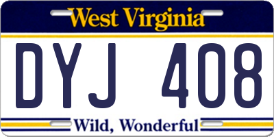 WV license plate DYJ408