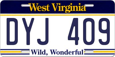 WV license plate DYJ409