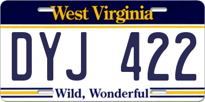 WV license plate DYJ422