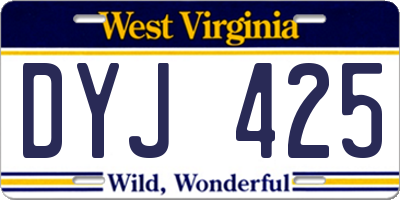 WV license plate DYJ425