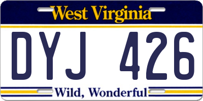 WV license plate DYJ426