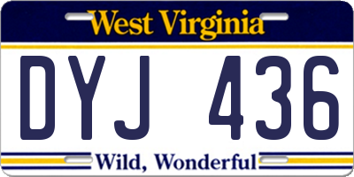 WV license plate DYJ436