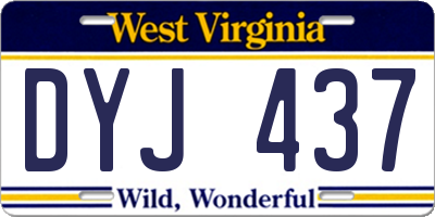 WV license plate DYJ437