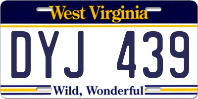 WV license plate DYJ439