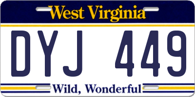 WV license plate DYJ449