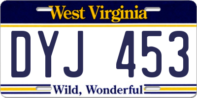 WV license plate DYJ453