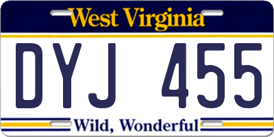 WV license plate DYJ455