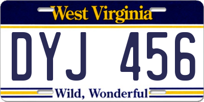 WV license plate DYJ456