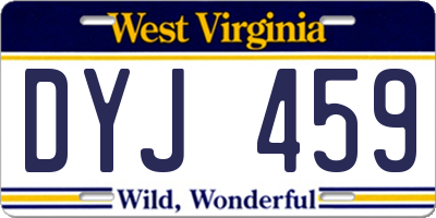 WV license plate DYJ459