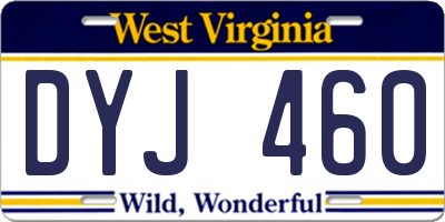 WV license plate DYJ460