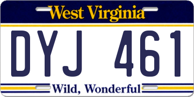 WV license plate DYJ461