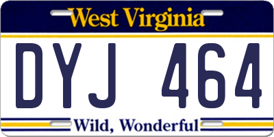 WV license plate DYJ464