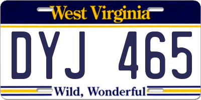 WV license plate DYJ465