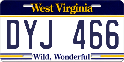 WV license plate DYJ466