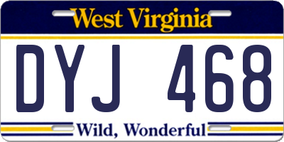 WV license plate DYJ468