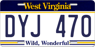 WV license plate DYJ470