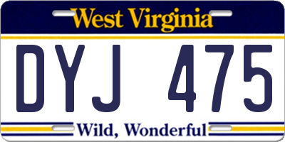 WV license plate DYJ475