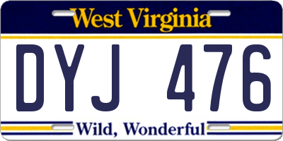 WV license plate DYJ476