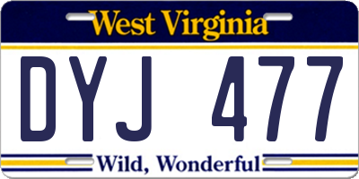 WV license plate DYJ477