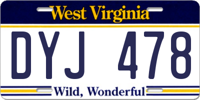 WV license plate DYJ478