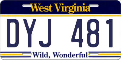 WV license plate DYJ481