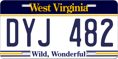 WV license plate DYJ482