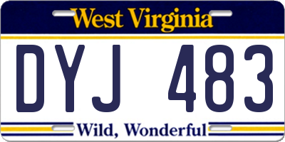 WV license plate DYJ483
