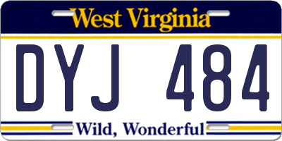 WV license plate DYJ484