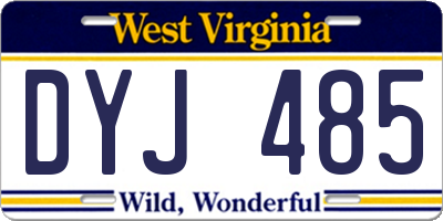 WV license plate DYJ485