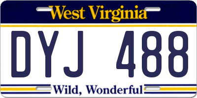 WV license plate DYJ488