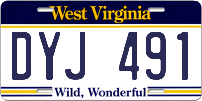 WV license plate DYJ491