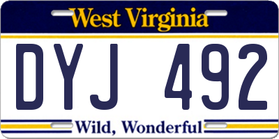 WV license plate DYJ492