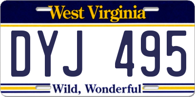 WV license plate DYJ495