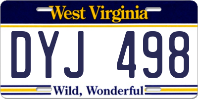 WV license plate DYJ498