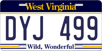 WV license plate DYJ499