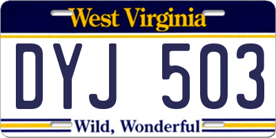 WV license plate DYJ503