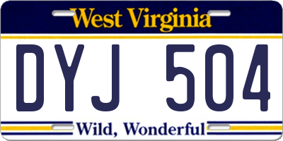WV license plate DYJ504