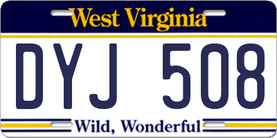 WV license plate DYJ508