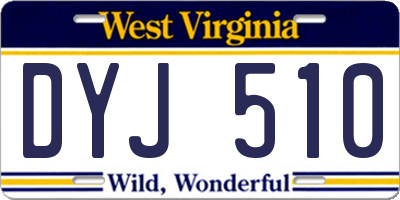 WV license plate DYJ510