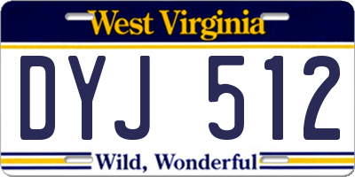 WV license plate DYJ512