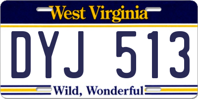 WV license plate DYJ513