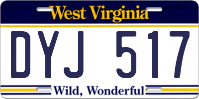 WV license plate DYJ517