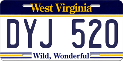 WV license plate DYJ520