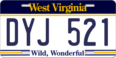 WV license plate DYJ521